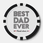 Custom Photo Best Dad Ever ポーカーチップ (正面)