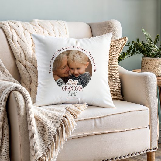 Custom Photo Best Grandma Ever クッション