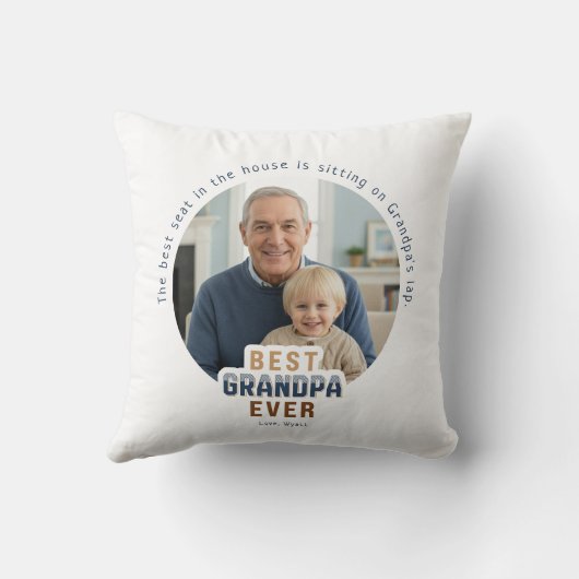 Custom Photo Best Grandpa Ever クッション (裏面)
