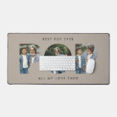 Custom Photo “Best Pop Ever” Navy Beige modern デスクマット (キーボード&マウス)