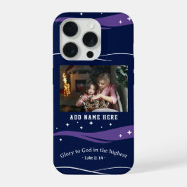 Custom Photo Bible Verse Christian Starry Night iPhone 15 Proケース