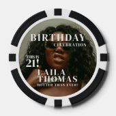 Custom Photo Birthday Party Magazine Cover ポーカーチップ (正面)