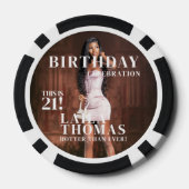 Custom Photo Birthday Party Magazine Cover ポーカーチップ (裏面)