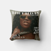 Custom Photo Birthday Party Magazine Cover Decor クッション (正面)