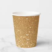 Custom Photo Birthday Set of 8 Paper Cups Gold 紙コップ (裏面)