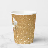Custom Photo Birthday Set of 8 Paper Cups Gold 紙コップ (左)