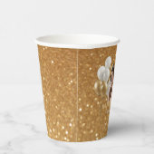 Custom Photo Birthday Set of 8 Paper Cups Gold 紙コップ (右)