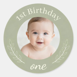 Custom Photo Birthday Sticker - Personalized Happy ラウンドシール