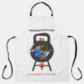 Custom Photo Black Kettlebell BBQ Dad Grill Badge エプロン (正面)