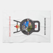 Custom Photo Black Kettlebell BBQ Dad Grill Badge キッチンタオル (横)