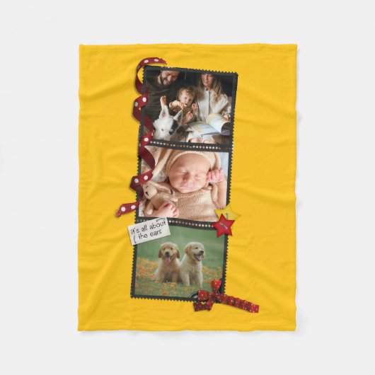 Custom Photo Blanket Collage, Picture Blanket フリースブランケット (正面)