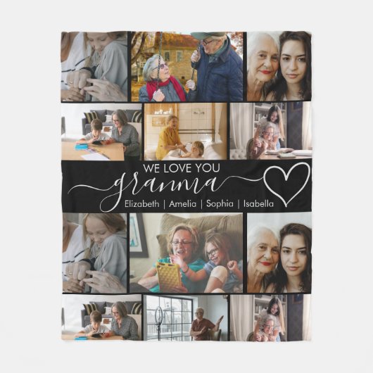 Custom Photo Blanket for Grandma Gift フリースブランケット (正面)