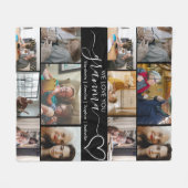 Custom Photo Blanket for Grandma Gift フリースブランケット (正面(横))