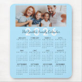 Custom Photo Blue 2026 Family Calendar マウスパッド (正面)