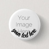 Custom Photo Button Pin – Personalized text Badge 缶バッジ (正面)