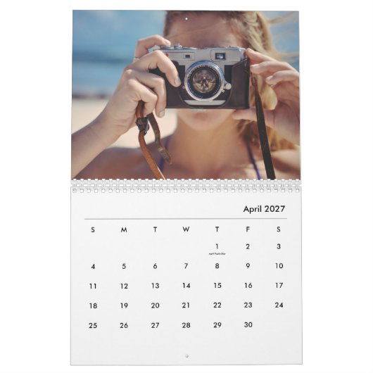 Custom Photo Calendar - New Years Gift Personalize カレンダー (4月 2027)