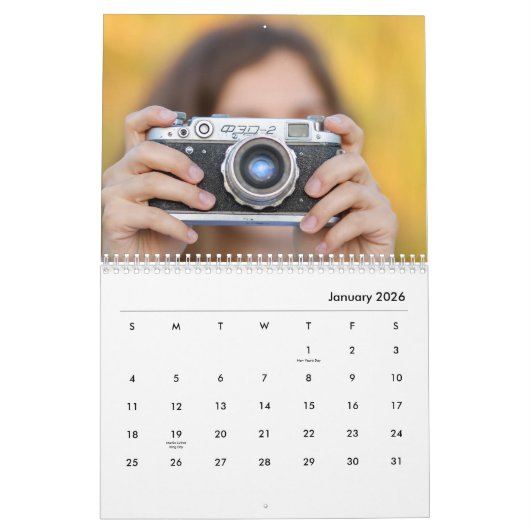 Custom Photo Calendar - New Years Gift Personalize カレンダー (1月 2026)
