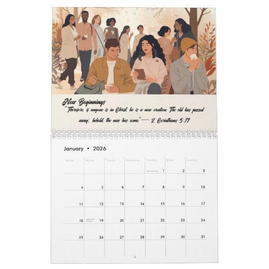 Custom Photo Calendar with Bible Verses カレンダー (1月 2026)
