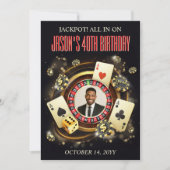 Custom Photo Casino Birthday Party Invite, Casino 招待状 (正面)