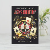 Custom Photo Casino Birthday Party Invite, Casino 招待状 (スタンド正面)