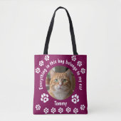 Custom Photo Cat Lover Tote Bag トートバッグ (正面)