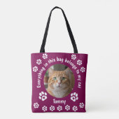 Custom Photo Cat Lover Tote Bag トートバッグ (裏面)