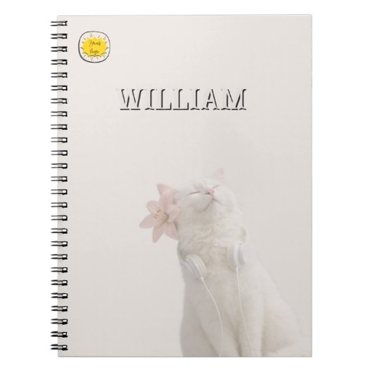 Custom photo cat pet  notebook ノートブック (正面)