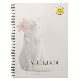 Custom photo cat pet silver notebook ノートブック