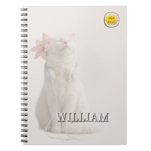 Custom photo cat pet silver notebook ノートブック (正面)