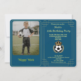 Custom Photo Child Soccer Birthday Invitation Card シーズンカード