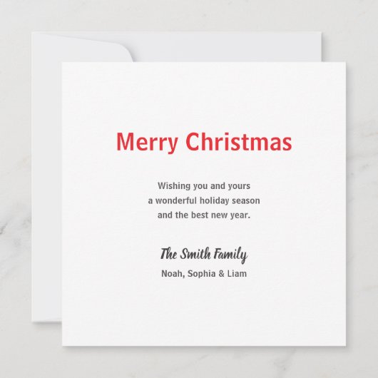 Custom Photo Christmas Card with  Wreath カード (裏面)