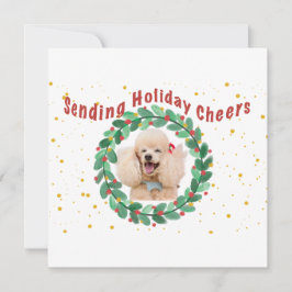 Custom Photo Christmas Card with  Wreath カード