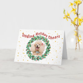 Custom Photo Christmas Card with Wreath カード