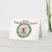 Custom Photo Christmas Card with  Wreath カード (正面)