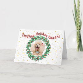 Custom Photo Christmas Card with  Wreath カード