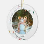 Custom Photo Christmas Ornament with Lights セラミックオーナメント (左)