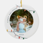 Custom Photo Christmas Ornament with Lights セラミックオーナメント (裏面)