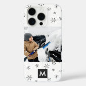 Custom Photo Christmas Snowflakes Monogram Case-Mate iPhoneケース (裏面)