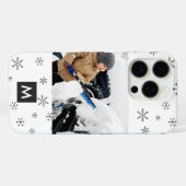 Custom Photo Christmas Snowflakes Monogram Case-Mate iPhoneケース (裏面 (横))