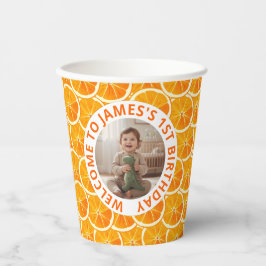 Custom Photo & Citrus Birthday  紙コップ