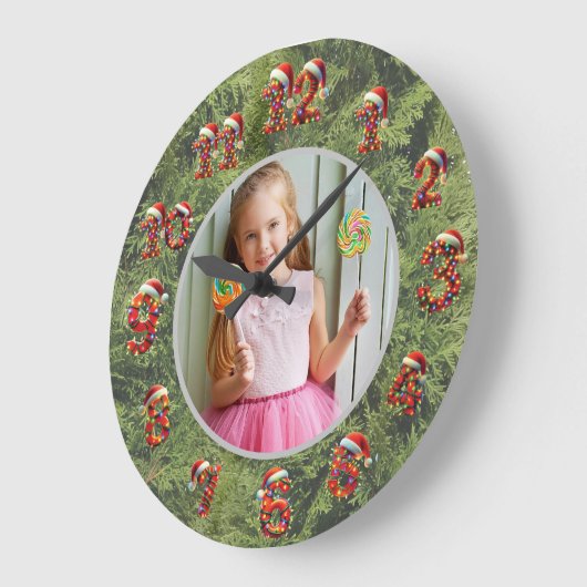 Custom Photo Clock | Gift for Christmas ラージ壁時計 (傾斜)