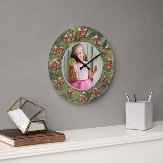 Custom Photo Clock | Gift for Christmas ラージ壁時計 (オフィス)
