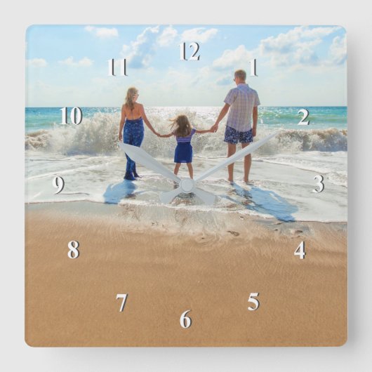 Custom Photo Clock - Your Family Design スクエア壁時計 (正面)