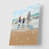 Custom Photo Clock - Your Family Design スクエア壁時計 (傾斜)