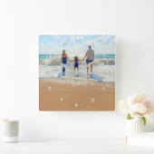 Custom Photo Clock - Your Family Design スクエア壁時計 (ホーム)