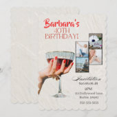 Custom Photo Cocktail  40th Birthday Invitation セーブザデート (正面/裏面)