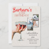 Custom Photo Cocktail  40th Birthday Invitation セーブザデート (正面)
