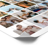 Custom Photo Collage 100 Pictures Square Grid ポスター (角)