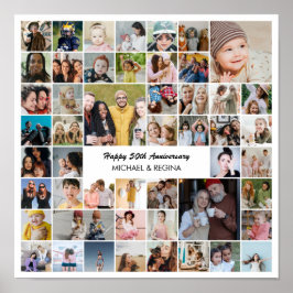 Custom Photo Collage 50 Picture 50th Anniversary ポスター