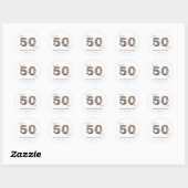 Custom Photo Collage 50th Birthday Party Stickers  ラウンドシール (シート)